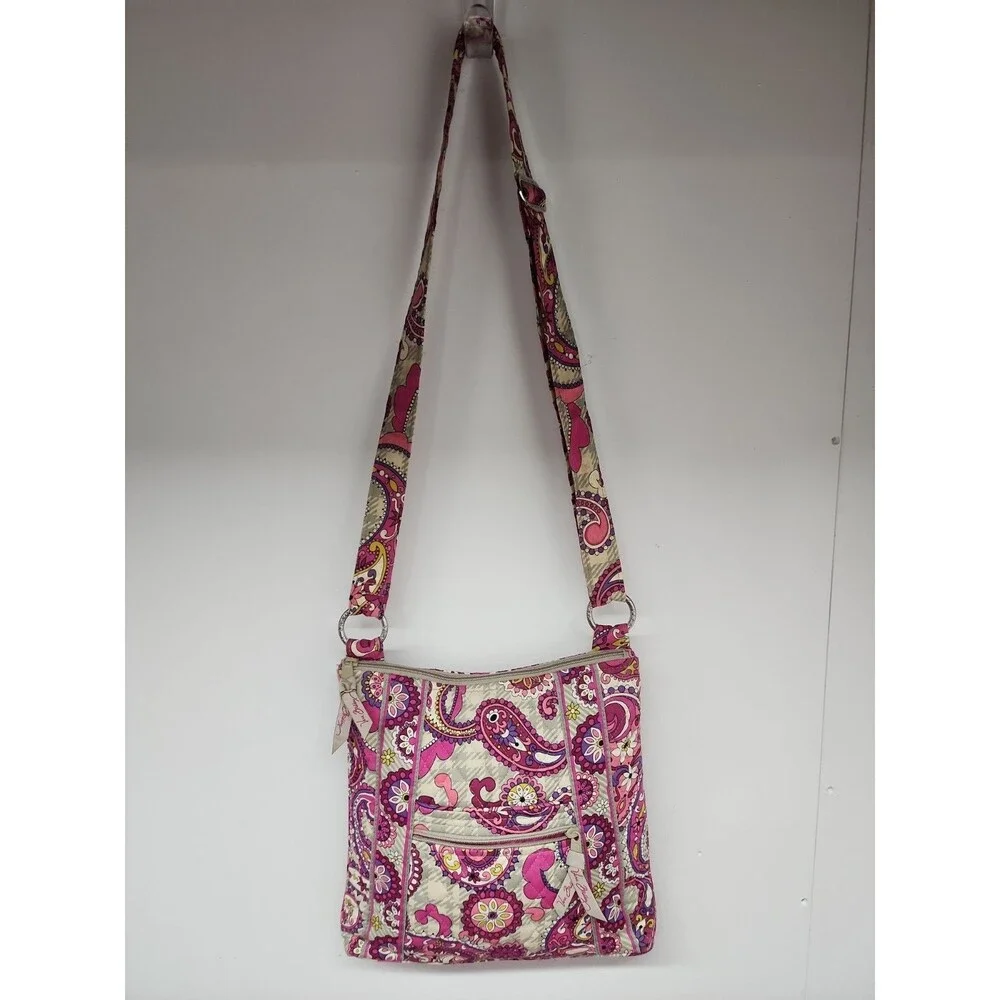 Vera Bradley Hipster Crossbody Bag Paisley Meets Plaid Adjustable Strap Retired
